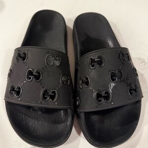 Gucci Black Logo Slide Sandals